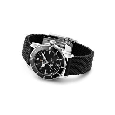 Montre Breitling Superocean Heritage B20 automatique cadran noir bracelet caoutchouc noir 42 mm AB2010121B1S1