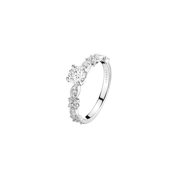 Solitaire Lepage Auguste en or blanc et diamants