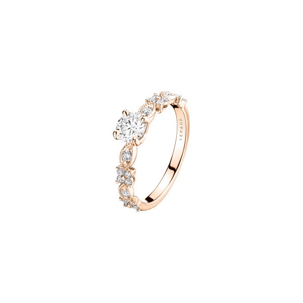 Solitaire Lepage Auguste en or rose et diamants