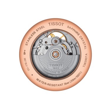 Montre Tissot T-Classic Tradition Powermatic 80 Open Heart bracelet cuir noir 40 mm T063.907.36.068.00