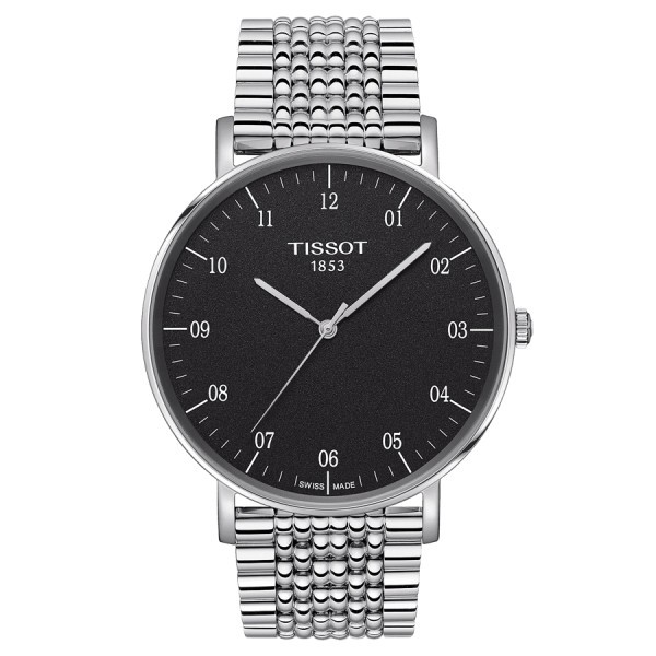 Montre Tissot T-Classic Everytime Big Gent quartz cadran rhodium bracelet acier 42 mm T109.610.11.077.00