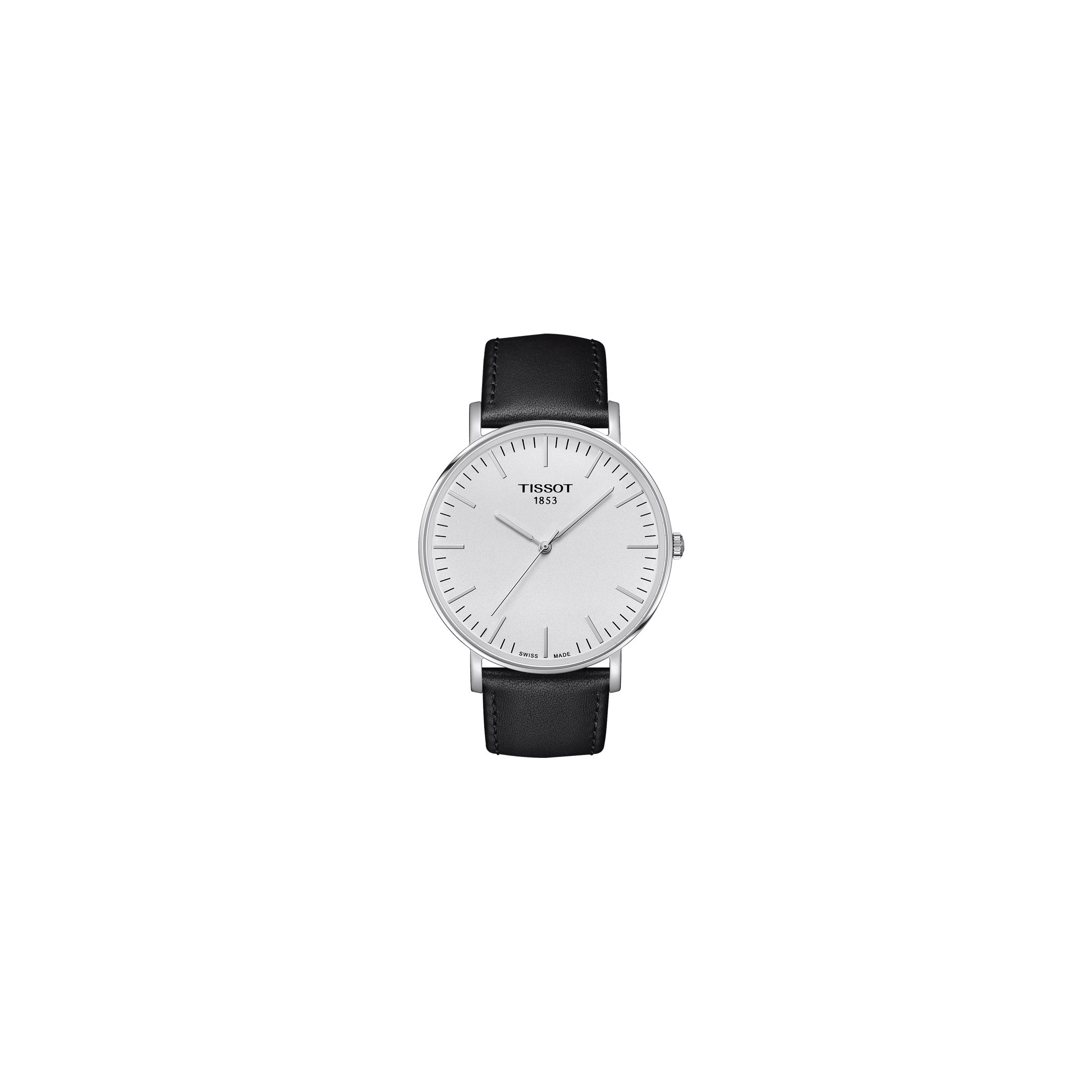 Montre Tissot Everytime Big Gent quartz acier sur cuir noir Lepage