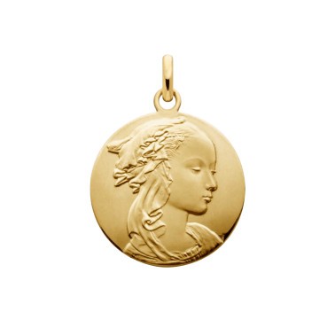 Medaille bébé Maison de la Médaille Médaille Vierge à l'enfant de  Botticelli - Or jaune 9ct sur