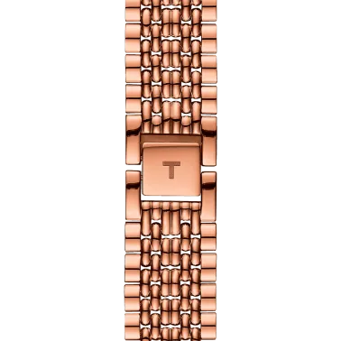 Montre Tissot T-Classic Everytime Gent quartz cadran argent bracelet acier PVD or rose 38 mm