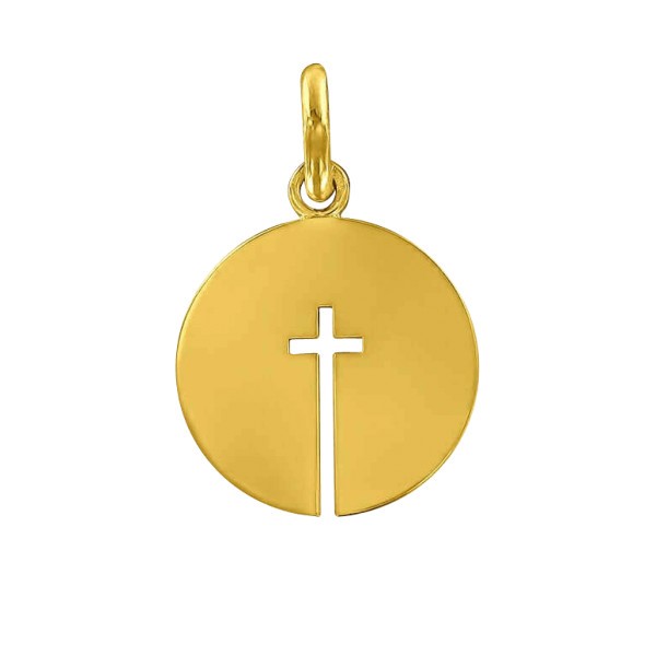 Arthus Bertrand Openwork Cross medal in yellow gold