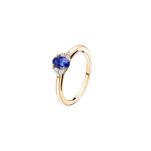 Ring Lepage Madeleine pink gold and saphirre