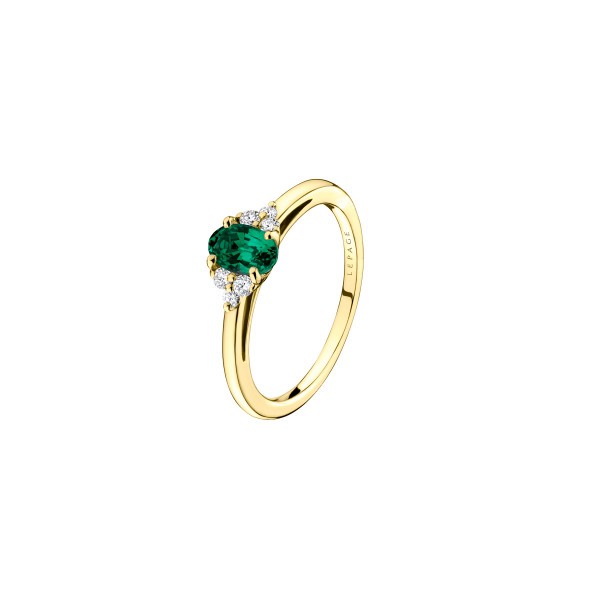 Ring Lepage Madeleine yellow gold and emerald