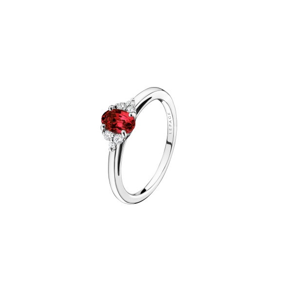 Ring Lepage Madeleine white gold and ruby