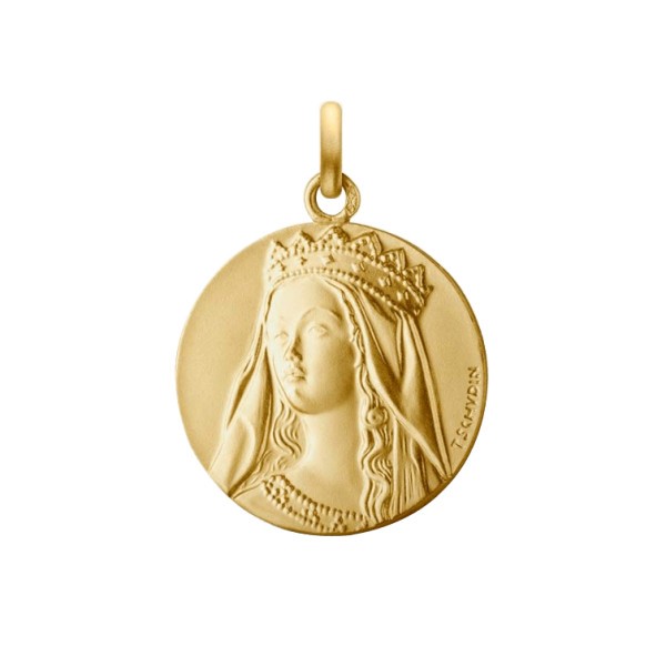 Médaille galet Arthus Bertrand Notre Dame des Grâces en or jaune
