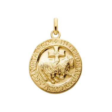 Médaille Arthus Bertrand Agneau de Cluny en or jaune polie brillante 18 mm