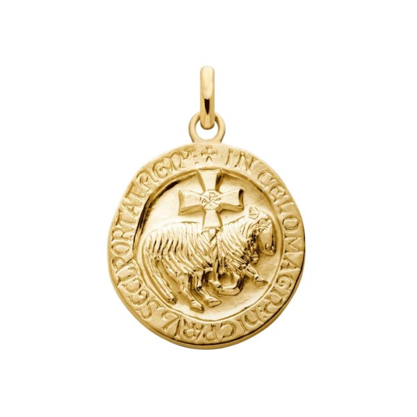 Médaille Arthus Bertrand Agneau de Cluny en or jaune polie brillante 18 mm