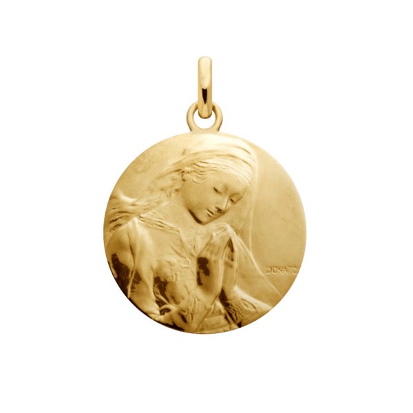 Médaille Arthus Bertrand Vierge de Donatello en or jaune 18 mm polie brillante