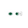 Boucles d'oreilles Lepage Eléanor en or blanc, émeraude et diamants LEO7E5X4CG