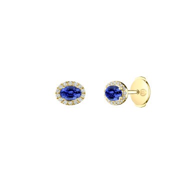 Boucles d'oreilles Lepage Eléanor en or jaune, saphir et diamants LEO7S5X4CJ