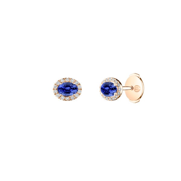 Boucles d'oreilles Lepage Eléanor en or rose, saphir et diamants LEO7S5X4CR