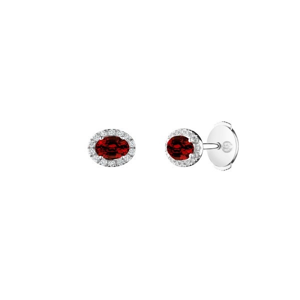 Boucles d'oreilles Lepage Eléanor en or blanc, rubis et diamants LEO7R5X4CG