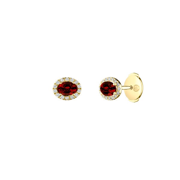 Boucles d'oreilles Lepage Eléanor en or jaune, rubis et diamants LEO7R5X4CJ