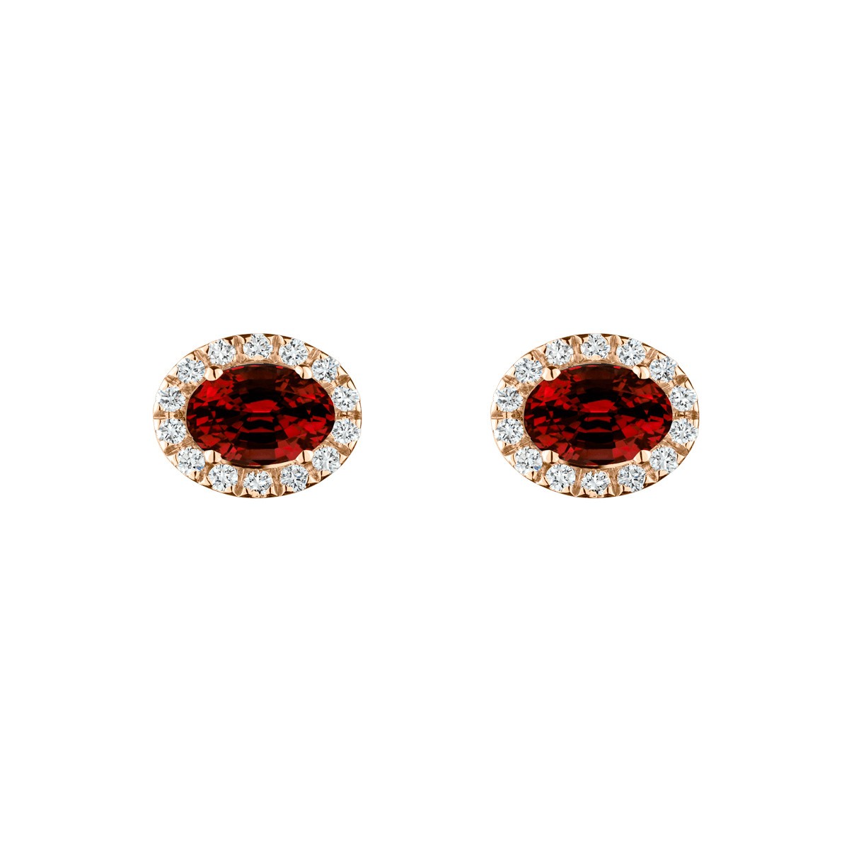 Boucles d'oreilles Lepage Eléanor en or rose, rubis et diamants LEO7R5X4CR