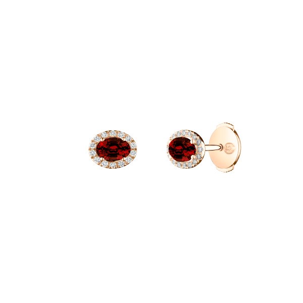 Boucles d'oreilles Lepage Eléanor en or rose, rubis et diamants LEO7R5X4CR