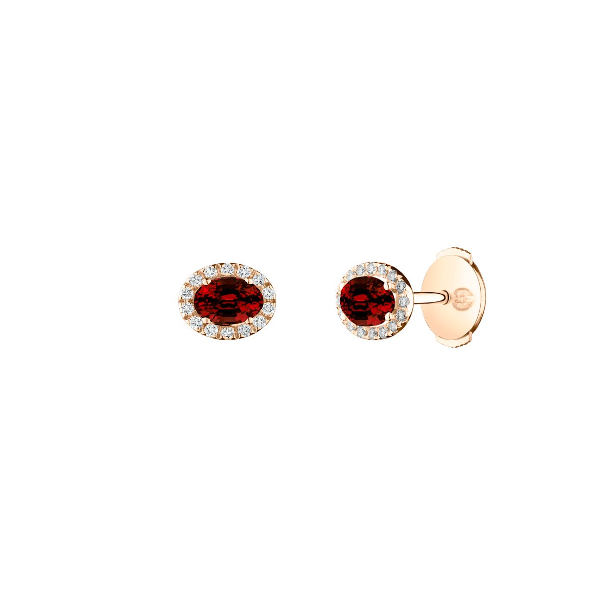 Boucles d'oreilles Lepage Eléanor en or rose, rubis et diamants LEO7R5X4CR