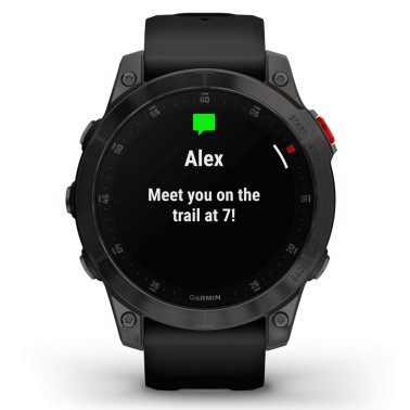 Montre Garmin Epix (Gen 2) Sapphire Titane DLC noir bracelet silicone noir 47 mm 010-02582-11