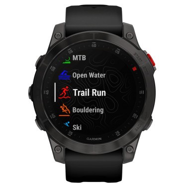 Montre Garmin Epix (Gen 2) Sapphire Titane DLC noir bracelet silicone noir 47 mm 010-02582-11