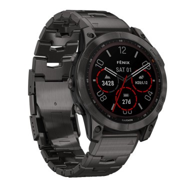 Montre Garmin Fénix 7 Sapphire Solar Titane Carbon Gray DLC bracelet titane Gray DLC 47 mm