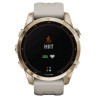 Montre Garmin Fénix 7S Sapphire Solar Light Gold bracelet silicone beige sable 42 mm 010-02539-21