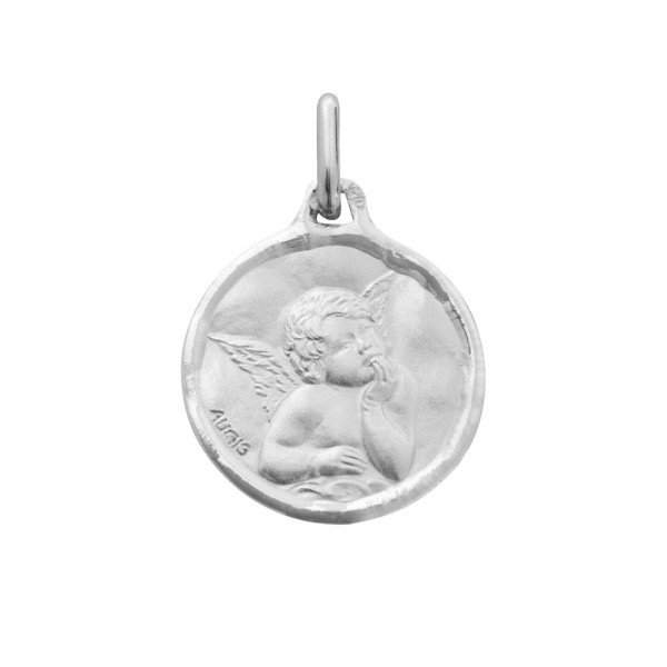 Médaille Augis Ange de Raphaël en or blanc