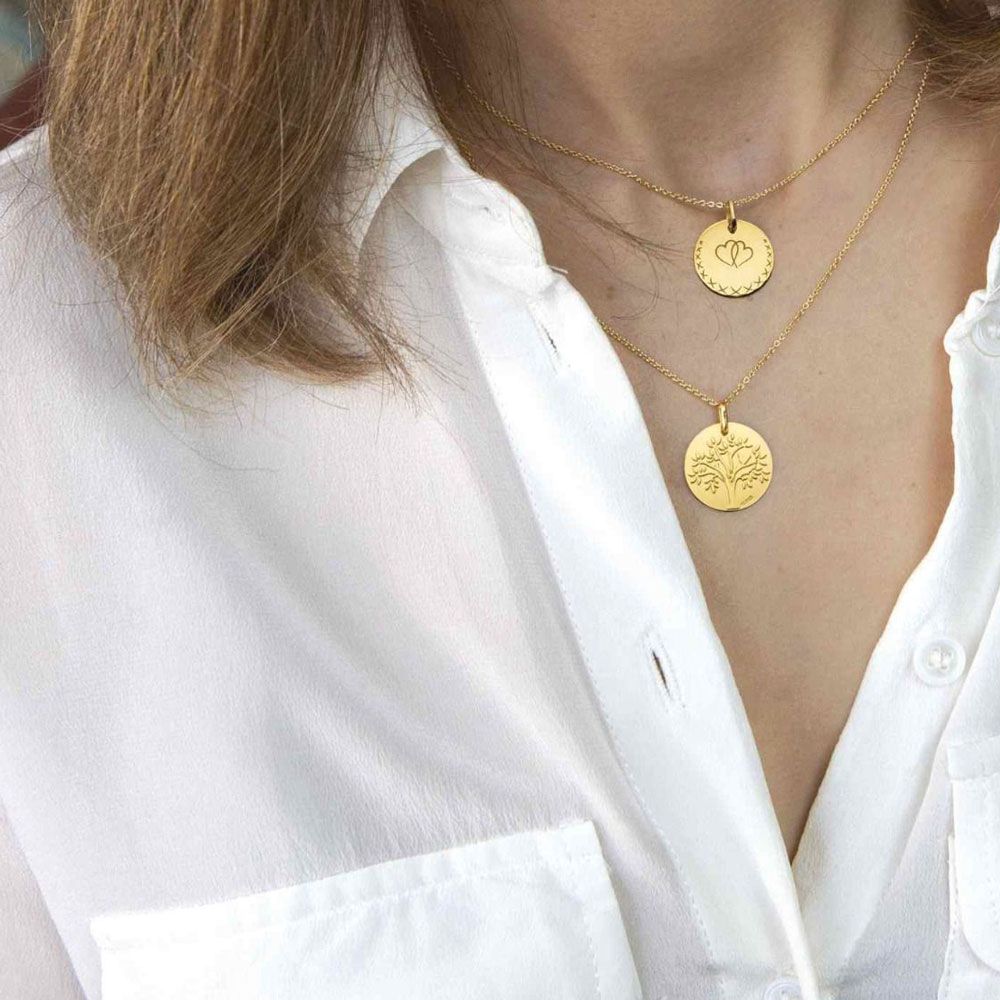 Médaille Augis Arbre de Vie Oiseau en or jaune 18 mm J9030X0000