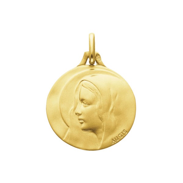 Médaille Augis Vierge au Voile en or jaune