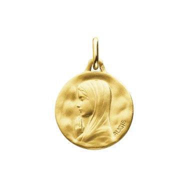 Médaille Augis Vierge Priante en or jaune 14 mm J4927X0000