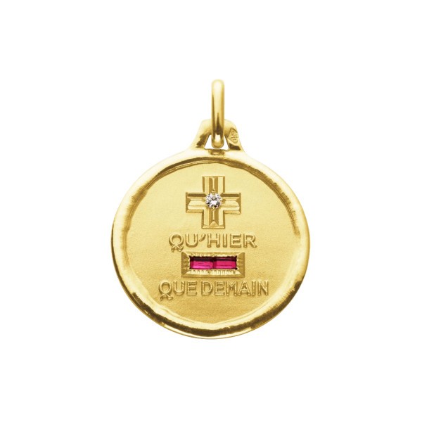 Médaille Augis Amour l'Intemporelle en or jaune et diamant 18 mm J5010X0000