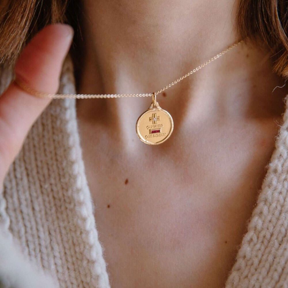 Médaille Augis Amour l'Intemporelle en or jaune et diamant