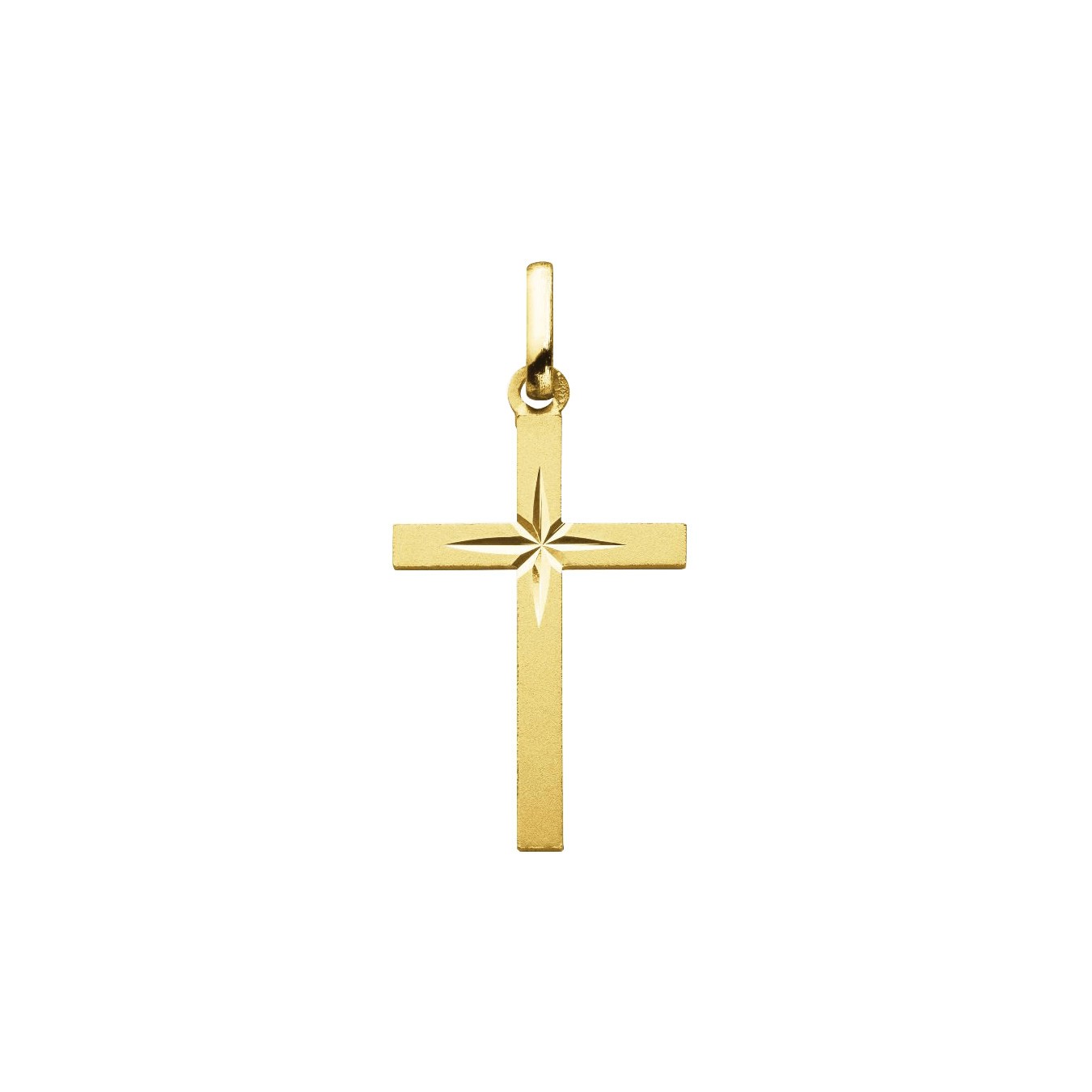 Pendentif Augis Croix à l'Etoile en or jaune