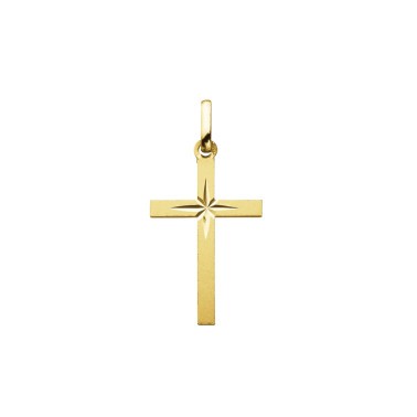 Pendentif Augis Croix à l'Etoile en or jaune