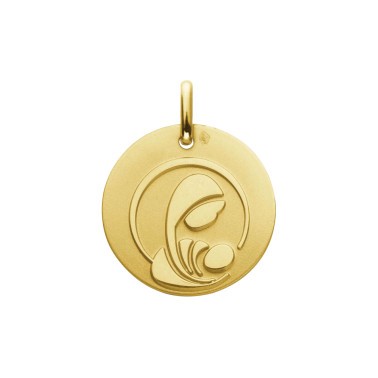 Médaille Augis Vierge à l'Enfant esquisse en or jaune