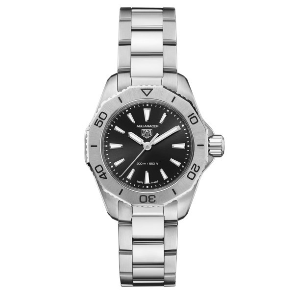 TAG Heuer Aquaracer Professional 200 quartz watch black dial steel bracelet 30 mm WBP1410.BA0622