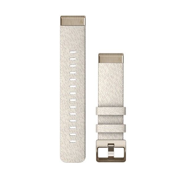 Bracelet Garmin Quickfit 20 mm nylon Beige Crème avec fermoir foncé