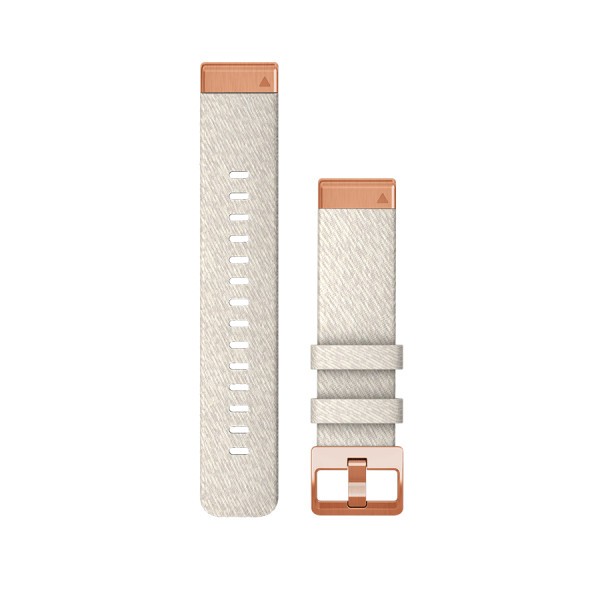 Bracelet Garmin Quickfit 20 mm nylon Beige Crème avec fermoir Rose Gold