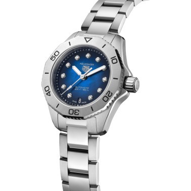 Montre TAG Heuer Aquaracer Professional 200 automatique index diamants cadran bleu bracelet acier 30 mm