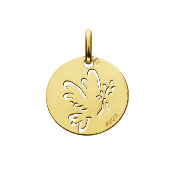 Médaille Augis Colombe Ajourée en or jaune 15 mm 3500048100