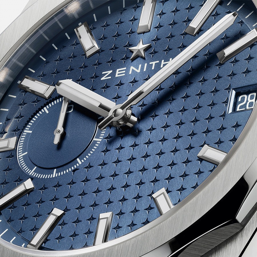 Zenith Defy Skyline El-Primero automatic watch blue dial steel bracelet 41 mm