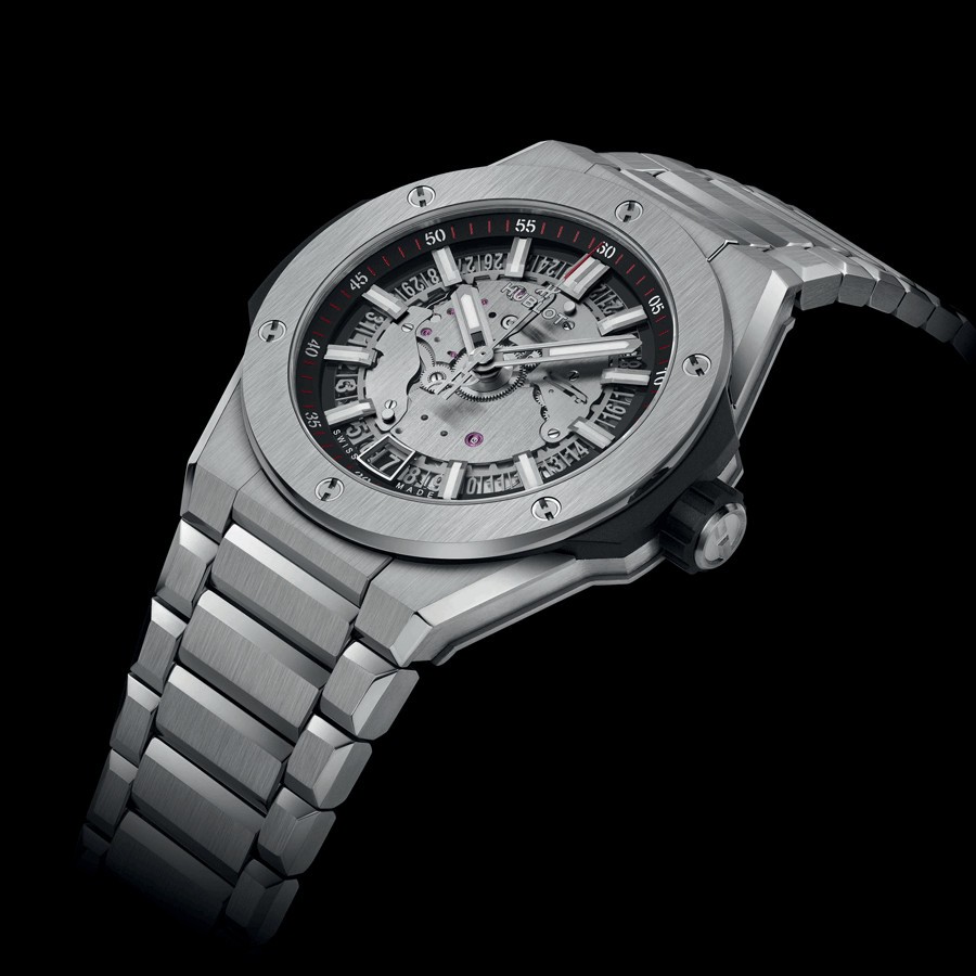 Montre Hublot Big Bang Integral Time Only Titanium automatique cadran gris bracelet titane gris 40 mm