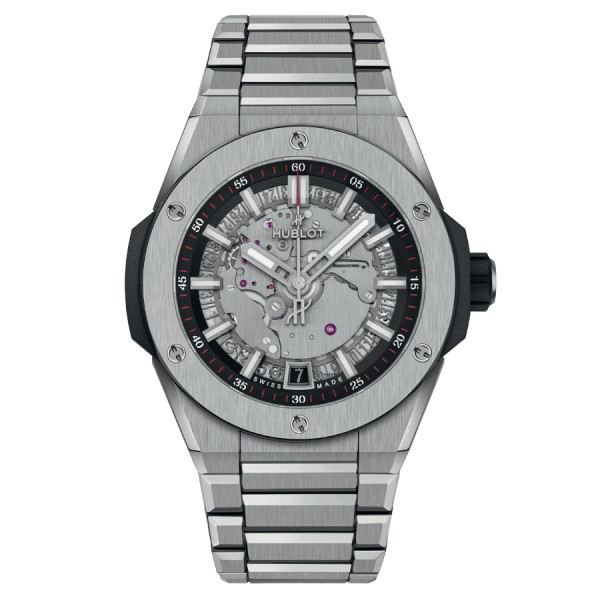 Montre Hublot Big Bang Integral Time Only Titanium automatique cadran gris bracelet titane gris 40 mm