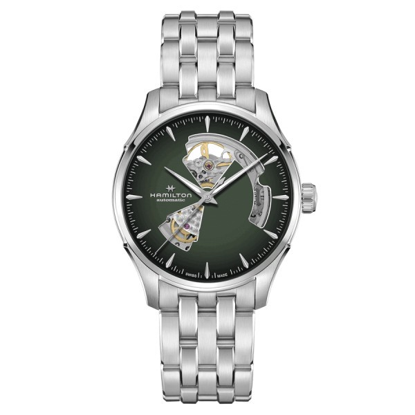 Hamilton Jazzmaster Open Heart Auto watch green dial steel bracelet 40 mm H32675160