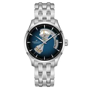 Montre Hamilton Jazzmaster Open Heart Auto cadran bleu bracelet acier 40 mm H32675140