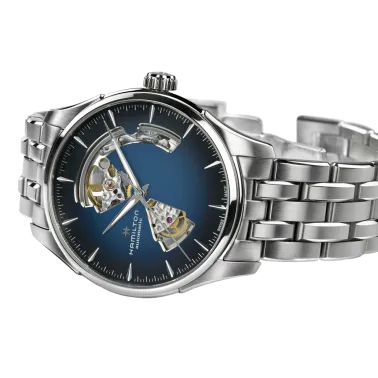 Hamilton Jazzmaster Open Heart Auto watch blue dial steel bracelet 40 mm H32675140