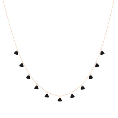 Necklace Lepage x La Blonde et La Brune Polka 1922 in pink gold and onyx