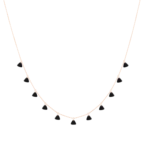 Necklace Lepage x La Blonde et La Brune Polka 1922 in pink gold and onyx